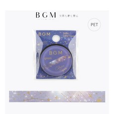 【莫莫日貨】2024一月新品 BGM Life系列 銀河PET膠帶 CE004 日本進口手帳裝飾膠帶, 1個