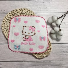 凱蒂貓小方巾 純棉兒童方巾 台灣製造正版授權 可愛印花手帕【MIT202】, 1個, 白底愛心, 白底愛心