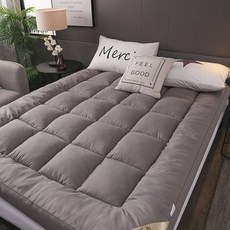 호텔 침대 토퍼 6cm 런 퀸사이즈 더블 퀄팅 메트리스 침구 커버 콰트로 트윌면 메모리폼, 1cm, 그레이 두께를 10cm 더 높였습니다. 200x220c