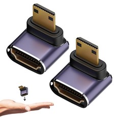 HDMI 어댑터 Mini 변환 2개 세트 상향/하향 연장 8K 2.1 to 8K@60Hz 대응 금 커넥터(하향), 01 상향
