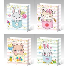 입체형 선물포장용 종이백 4개 1세트, 타입B소형_반려동물