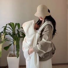 돗투돗 코지 허그 극세사 아기띠워머, 돗람이(아이보리)