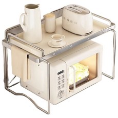 AUDOC 전자레인지선반 다용도 접이식 탈부착 주방 선반 밥솥 정리대 다기능 주방 수납장, 1개