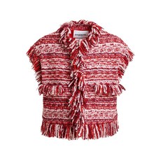 에센셜앤트워프 프린지 울 혼방 부클레 재킷