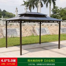 팔각 정자 야외 조립식 마을 원두막 .5x.5m 평상 쉼터, E. 45 4기둥 파빌리온 0CM 기둥