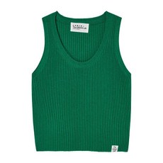 [국내정품] 더그린랩 나시유넥 골지 크롭 니트 슬리브리스 나시 탑 [그린] 205742