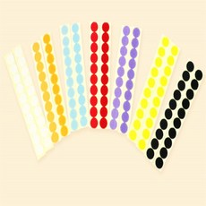 에브리띵샵 원형 칼라 탈부착 테이프 까슬이보슬이세트검정, 노랑, 1