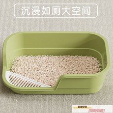 超大號貓砂盆放外濺貓厠所巨無霸半封閉式貓屎盆寵物用品, 奶霜白, 1個