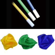 마술도구 초보자 장기자랑 학예회 컬러가 변하는 막대 컬러 체인지 완드-3컬러-실크 세트
