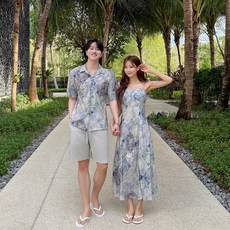 카프리 휴양지커플룩 허니문 하와이안 커플휴양지룩 바캉스 신혼여행 시밀러룩