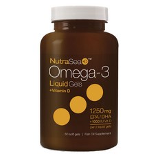 NutraSea 高含量Omega 3+維他命D魚油軟膠囊, 1罐, 60顆