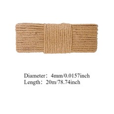 10/20/30/50m 자연 사이 잘삼 밧줄 고양이 Scrat r 나무 긁는 DIY 발톱 가구 수호자, 4mm 20m, 1개