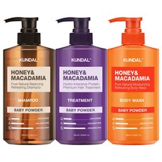 쿤달 네이처샴푸500ml+트리트먼트500ml+바디워시500ml 베이비파우더향, 1개, 500ml