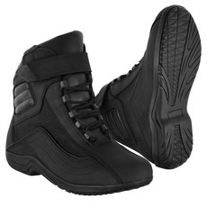 SAGA MOTO 남성용 오토바이 부츠 - 미끄럼 방지 밑창 및 통기성 안감이 있는 방수 가죽 바이커 라이딩 슈즈 CE 승인 발목 지지대 (BT-6010 블랙 US9), 9