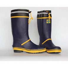 高筒橡膠鋼頭防砸防滑釣魚勞保透氣防臭男士雨鞋雨靴水鞋, 深藍黃邊亞光不帶鋼頭的春夏款,38