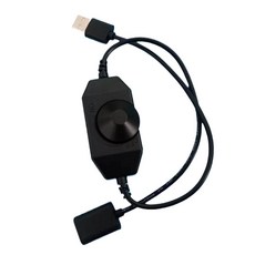 LED燈USB旋鈕調光器，亮度調節器，隨插即用，迷你便攜, 黑, 1個, 50cm