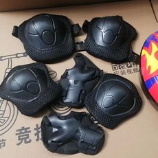 兒童護具六件套自行車平衡車滑板滑冰男女通用, 黑色護具, 1個