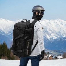 스키 부츠 가방 여행용 스포츠 배낭 헬멧 고글 대용량 방수 남녀공용 55L 백팩, 블랙 (55L)