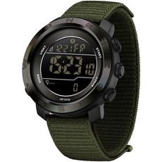 Findtime 남성용 디지털 스포츠 시계 만보계 스텝 카운터 시계 밀리터리 미니멀리스트 방수 전술 야외 군대 손목 시계 듀얼 타임 LED 카운트다운 스톱워치 알람 나일론 스트