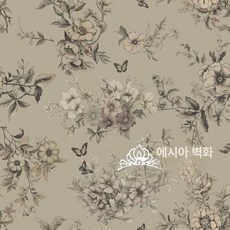 꽃무늬 벽지 수입 엔틱 플라워 접착식, 퍼플레드