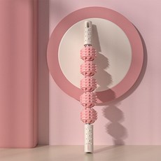 30CM 空心泡沫滾軸 瑜伽柱健身按摩滾輪, 四輪按摩棒 / 粉色, 1個