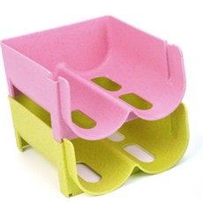 쌍문 2구 병수납 거치대 적층수납함, 연두색