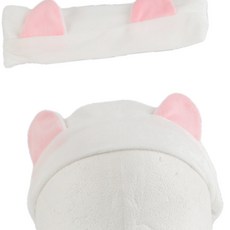 헤어밴드 핑크 고양이귀 극세사 세안 머리띠 똑템, 1개