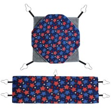 2PCS 작은 애완동물 해먹 페럿 터널 작은 애완동물 편안한 2겹 걸이 침대, 사이즈 이미지 참고, 2개, Star