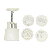 Unionvicky 원형 DIY 엠보싱 핸드 프레스 스탬프 + 월병틀 4개입 세트 75g, 어텀 페스티벌, 1개