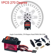 [누리공구]Dsservo DS3230 Pro 30kg 디지털 서보 모터 고토크 180/270도 방수 IP66 25T 암 RC 자동차 크롤, 04 1PCS 270 Degree