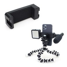 핸드폰 더블 콜드슈 마운트 홀더 셀카봉 삼각대 조명, 상세페이지 참조, 본상품선택, 1개