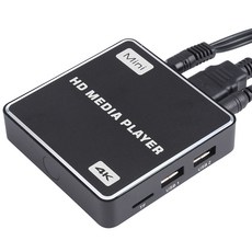 迷你4K高清媒體播放器，支援USB/TF卡播放，多種格式兼容，輕巧便攜，影音娛樂首選, 黑色, 50-303-01