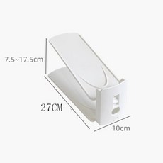 雙層收納鞋架 可調節鞋架 鞋子收納架 鞋櫃收納, 1個, 白色