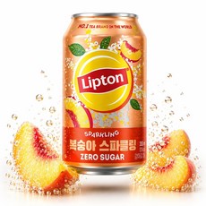 립톤 복숭아 스파클링 제로, 355ml, 6개
