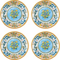 UP웨어 4개입 6인치 멜라민 디저트 접시 에피타이저 디너 작은 서빙 파티 간식 과일 반찬용 원형 접시샹티, Chianti