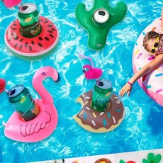 홀더 컵 플라밍고 미니 물놀이 튜브 풀빌라, 01-컵튜브-플라밍고, 01-컵튜브-플라밍고