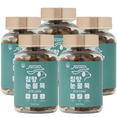 강아지 눈 눈물영양제 눈물자국 눈충혈 리얼루테인 오메가3 백내장 예방 댕이수랏간 침향 눈물뚝 100g, 5개, 눈물개선/눈건강