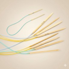 뜨개질 대바늘 4종 세트 줄바늘 diy취미 목도리뜨기 수공예재료 태교활동