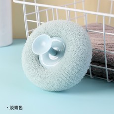 DFMEI 浴球新款帶吸盤搓澡球搓泥神器去角質起泡球柔軟不散浴花掛式, 1個, 藍色(吸盤)