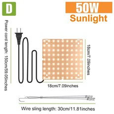 풀 스펙트럼 식물 성장등 퀀텀 보드 보조등 온실 텐트 채소 꽃 재배, 1개, 3. 50W Sunlight / A. US plu...
