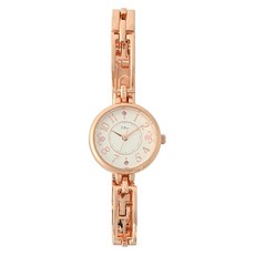 Fieldwork(필드워크) 여성용 아날로그 고급스러운 손목시계 일본산 무브먼트 크게 보기 쉬움 꽃무늬 보태니컬 파워스톤 메탈 밴드 심플 비즈니스 통근 통학 로제 핑크 골드 화이트