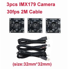 GXIVISION 3PCS OV9732IMX179OV2735 100 학위 30fps 2M 케이블 카메라 모듈 DIY Autodarts.io USB 무료 드라이버와 호환 가능, IMX179 3PCS