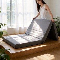 安迪寢具 三折日式硬床墊, 吸濕排汗布