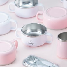 아이팜 이지두잉 유아 국그릇 유아 이유식 식기, 핑크, 1개