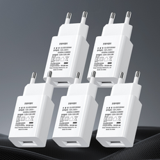 5V1A USB 저전력 저속 충전 어댑터 멀티 충전기, 5개, 화이트