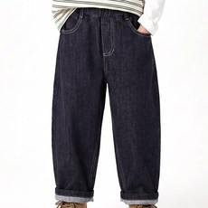 민트스쿨 아동용 배럴핏 청바지 남녀공용 데님 키즈 초등학생 데님팬츠 아동 밴딩청바지