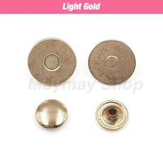 [호환제품] 20 대/세트 10mm18mm 마그네틱 버튼 가방 걸쇠 스냅 자석 흡착 얇은 지갑 봉제 공예 포함, 06 Light Gold, 01 14mm