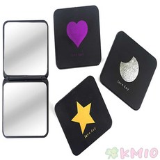 Kmio 휴대용 접이식 사각 손거울 단체선물, 별