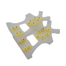 戶外10五齒冰爪雪鄉防滑鞋套滑雪簡易雪地冰面冬季路面登山神器, 十齒透明黃釘S碼【30-35碼通用】