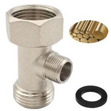 화장실 탱크 연결에 사용되는 비데 T 어댑터(2.2cm x 2.2cm 1cm(7/8인치 7/8인치 3/8인치)) 부착용 금속 밸브 3방향 티 커넥터 변기 호스 159419, 1개